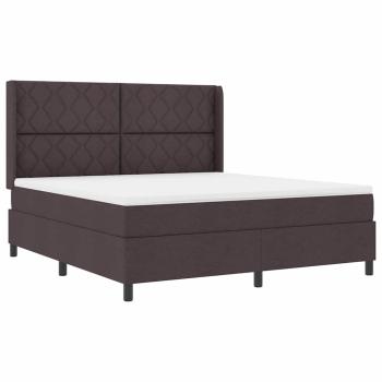 LED Boxspringbett mit Kopfteil Dunkelbraun 180 x 200 cm Stoff