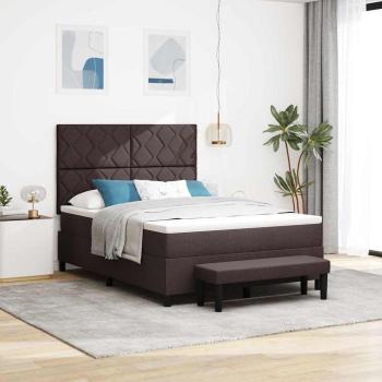ARDEBO.de - Boxspringbett mit Kopfteil Dunkelbraun 160 x 200 cm Stoff
