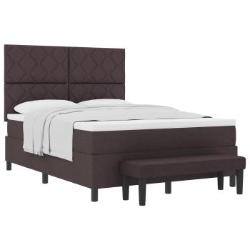 Boxspringbett mit Kopfteil Dunkelbraun 160 x 200 cm Stoff