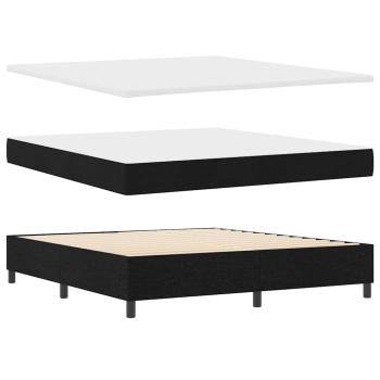 Boxspringbett mit Kopfteil Schwarz 180 x 200 cm Stoff