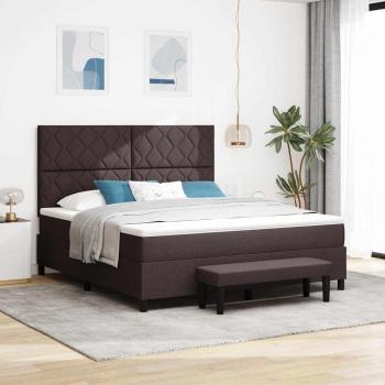 ARDEBO.de - Boxspringbett mit Kopfteil Dunkelbraun 180 x 200 cm Stoff