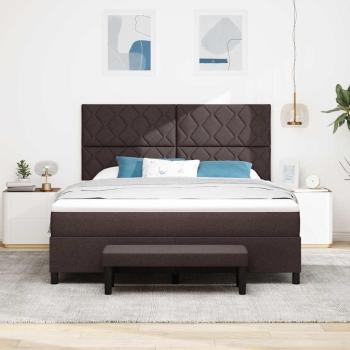 Boxspringbett mit Kopfteil Dunkelbraun 180 x 200 cm Stoff