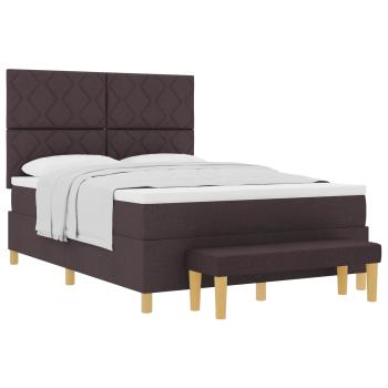 Boxspringbett mit Kopfteil Dunkelbraun 200 x 160 cm Stoff