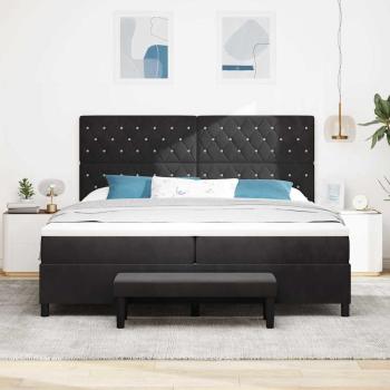 Boxspringbett mit Matratze Schwarz 200 x 200 cm Samt