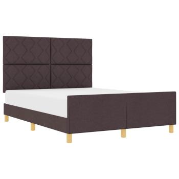 Bettgestell mit Kopfteil Dunkelbraun 160 x 200 cm Stoff