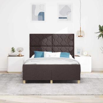 Bettgestell mit Kopfteil Dunkelbraun 160 x 200 cm Stoff