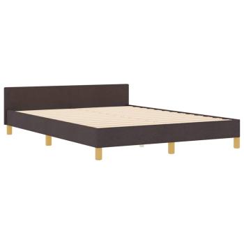 Bettgestell mit Kopfteil Dunkelbraun 160 x 200 cm Stoff
