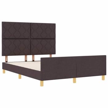 Bettgestell mit Kopfteil Dunkelbraun 160 x 200 cm Stoff