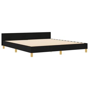 Bettgestell mit Kopfteil Schwarz 180 x 200 cm Stoff