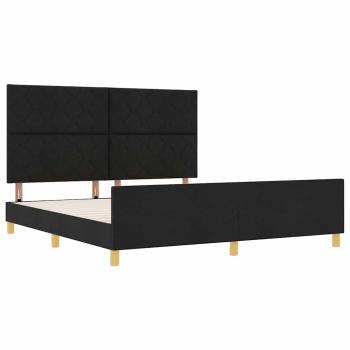 Bettgestell mit Kopfteil Schwarz 180 x 200 cm Stoff