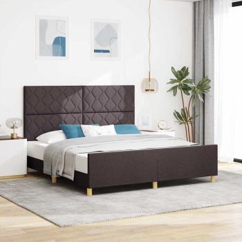 ARDEBO.de - Bettgestell mit Kopfteil Dunkelbraun 180 x 200 cm Stoff
