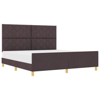 Bettgestell mit Kopfteil Dunkelbraun 180 x 200 cm Stoff