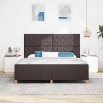 Bettgestell mit Kopfteil Dunkelbraun 180 x 200 cm Stoff