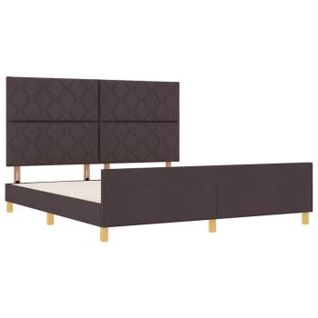 Bettgestell mit Kopfteil Dunkelbraun 180 x 200 cm Stoff