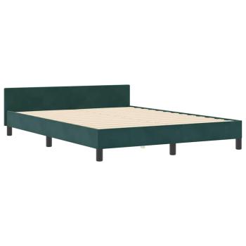 Boxspringbett mit Kopfteil Dunkelgrün 180 x 200 cm Samt
