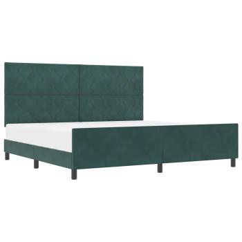 Boxspringbett mit Kopfteil Dunkelgrün 200 x 200 cm Samt