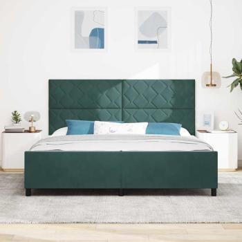 Boxspringbett mit Kopfteil Dunkelgrün 200 x 200 cm Samt