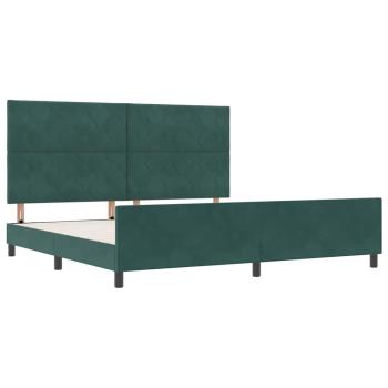 Boxspringbett mit Kopfteil Dunkelgrün 200 x 200 cm Samt