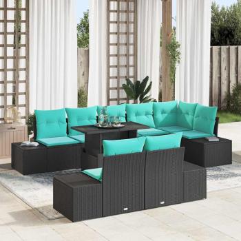 ARDEBO.de - Gartensofa-set 9 stk. Schwarz Poly-Rattan