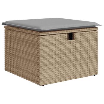 Sofa Set 5 stk. Beige und Hellgrau Poly-Rattan