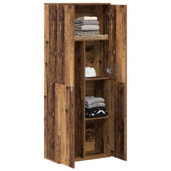 Highboard 70 x 33,5 x 180 cm Holzwerkstoff Altholz