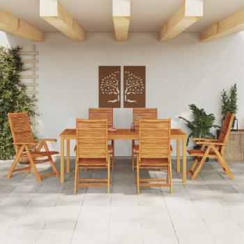 Garten Essgruppe 7 stk. Braun Massivholz Akazie