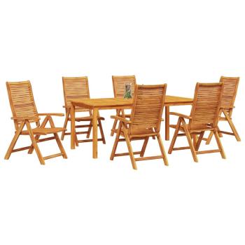 Garten Essgruppe 7 stk. Braun Massivholz Akazie