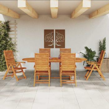 Garten Essgruppe 7 stk. Braun Massivholz Akazie