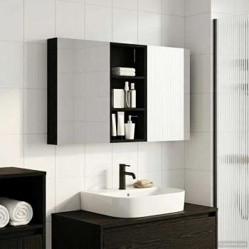 Badezimmerschrank-Set 3 stk. 110 x 10,5 x 60,5 cm Holzwerkstoff