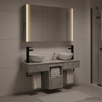 ARDEBO.de - Badezimmerschrank-Set 4 stk. Betongrau Holzwerkstoff