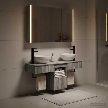 ARDEBO.de - Badezimmerschrank-Set 4 stk. Grau Sonoma Holzwerkstoff
