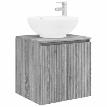 Badezimmerschrank-Set 4 stk. Grau Sonoma Holzwerkstoff