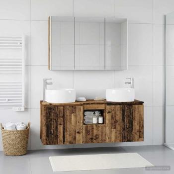 Badezimmerschrank-Set 4 stk. Altholz Holzwerkstoff