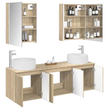 Badezimmerschrank-Set 5 stk. Sonoma-Eiche Holzwerkstoff