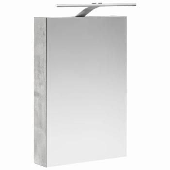 Badezimmermöbel-Set 5 stk. Betongrau Ingenieurholz und Glas