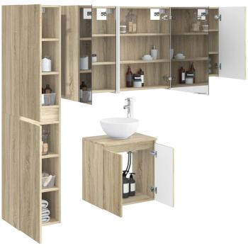 Badezimmerschrank-Set 5 stk. Sonoma-Eiche Holzwerkstoff