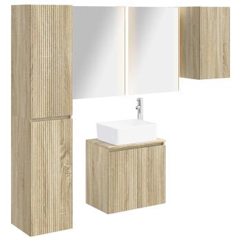 Badezimmerschrank-Set 5 stk. Sonoma-Eiche Holzwerkstoff
