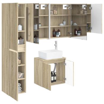 Badezimmerschrank-Set 5 stk. Sonoma-Eiche Holzwerkstoff