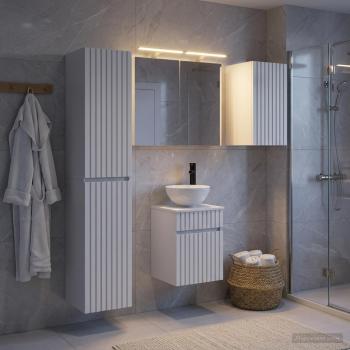 ARDEBO.de - Badezimmerschrank-Set 5 stk. Weiß Holzwerkstoff