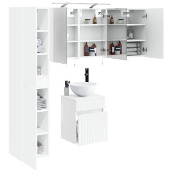 Badezimmerschrank-Set 5 stk. Weiß Holzwerkstoff