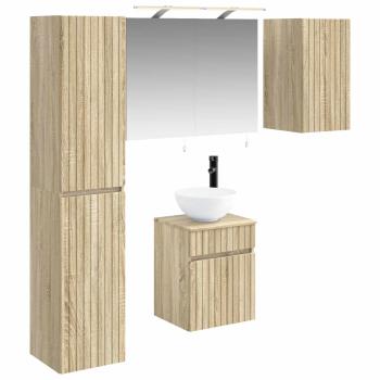Badezimmerschrank-Set 5 stk. Sonoma-Eiche Holzwerkstoff
