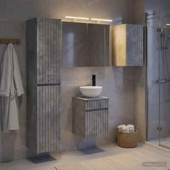 ARDEBO.de - Badezimmerschrank-Set 5 stk. Betongrau Holzwerkstoff