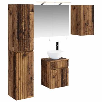 Badezimmerschrank-Set 5 stk. Altholz Holzwerkstoff