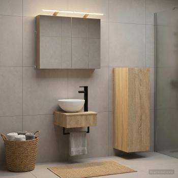 Badezimmerschrank-Set 4 stk. Sonoma-Eiche Holzwerkstoff