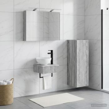 ARDEBO.de - Badezimmerschrank-Set 4 stk. Grau Sonoma Holzwerkstoff