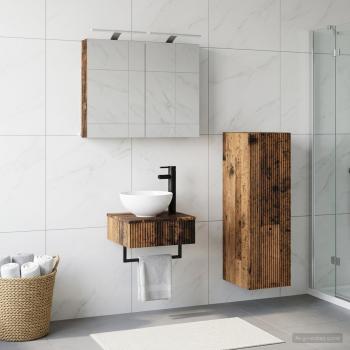 ARDEBO.de - Badezimmerschrank-Set 4 stk. Altholz Holzwerkstoff