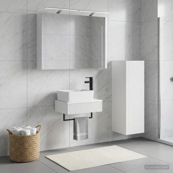 Badezimmerschrank-Set 4 stk. Weiß Holzwerkstoff