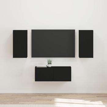 ARDEBO.de - TV-Schrankset 6 stk. Schwarz Holzwerkstoff
