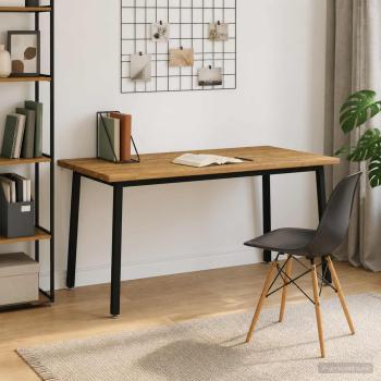 ARDEBO.de - Live Edge Esstisch 160 x 80 x 75 cm Massivholz Akazie Weiß