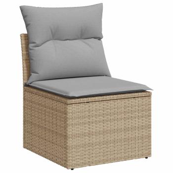 Sofa Set 6 stk. Beige und Hellgrau Polyrattan und Stahl